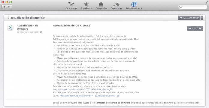 os x 10.9.2 mavericks