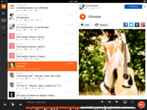 SoundCloud en iPad