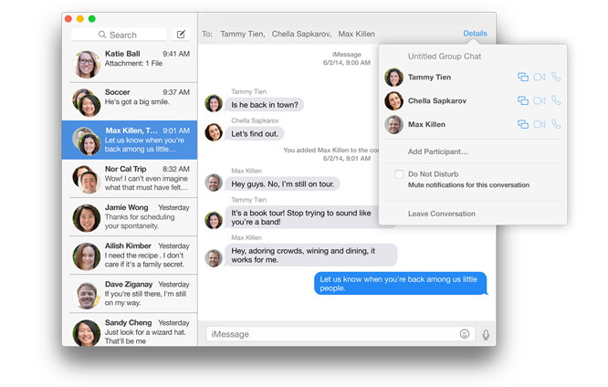 Messages Apple Yosemite