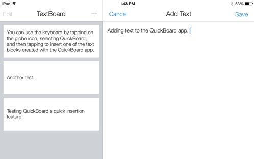 Quickboard screen