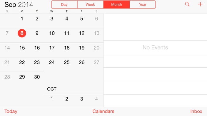 Simulador iOS "calendario"