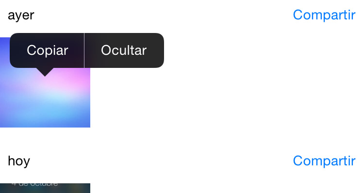 Esconder fotos en iOS 8