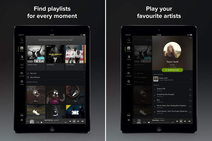 Spotify actualizado iPad