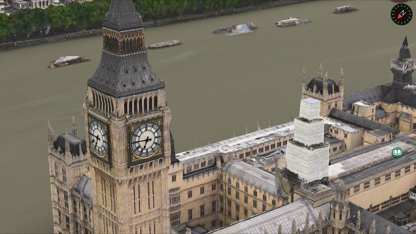 Big Ben en los mapas de Apple