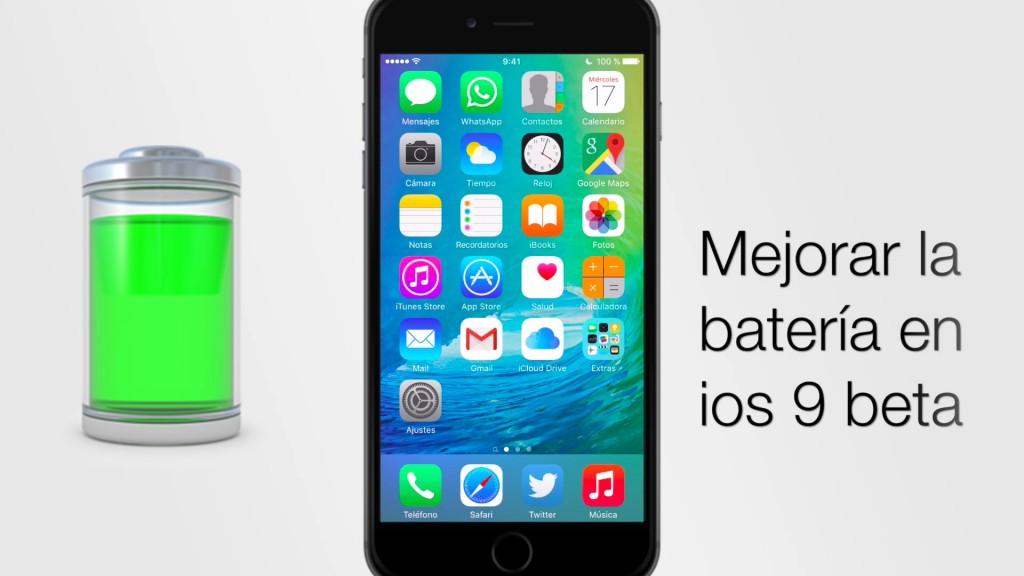 mejora bateria en ios 9 beta