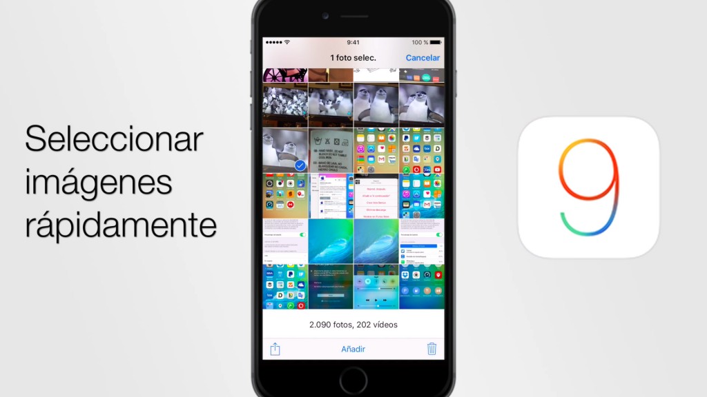 seleccionar imagenes ios 9