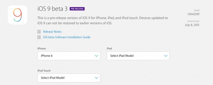 ios 9 beta 3 descarga