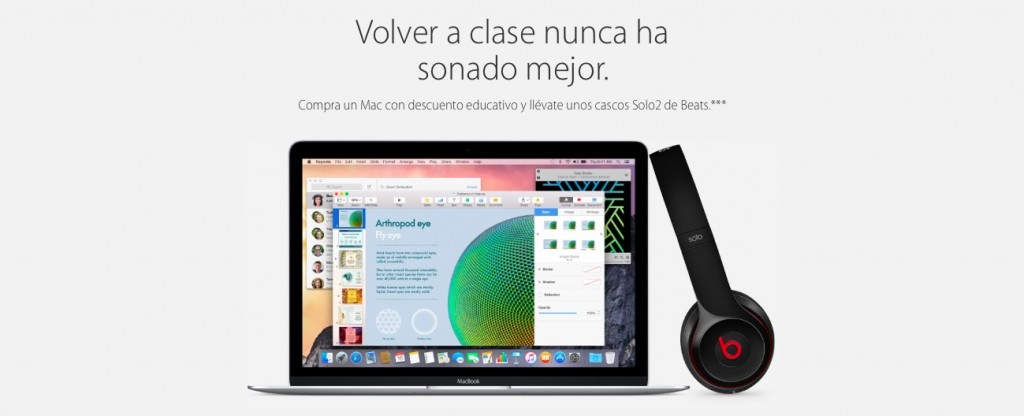 Apple regalará Beats Solo2 a los estudiantes que compren un Mac