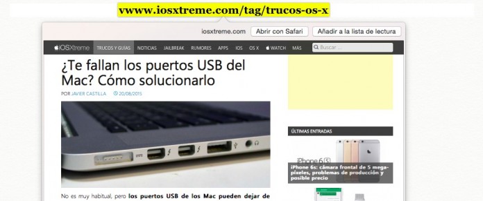 Cómo previsualizar un enlace en OS X sin abrir el navegador