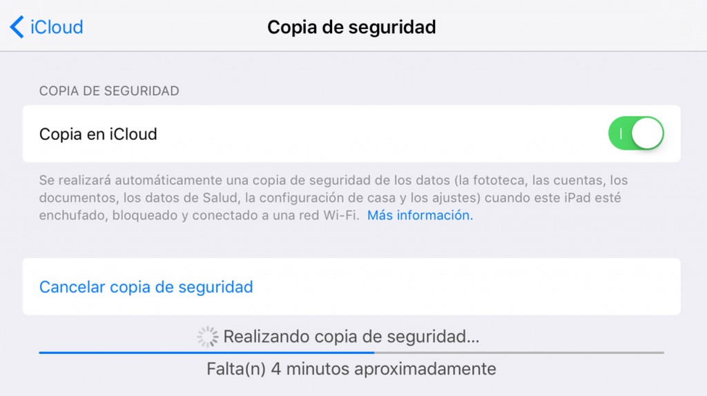 Problemas copia de seguridad en iCloud solucionado final