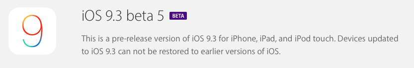 iOS 9.3 beta 5