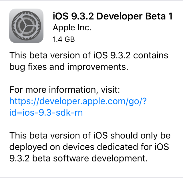 iOS 9.3.2 beta